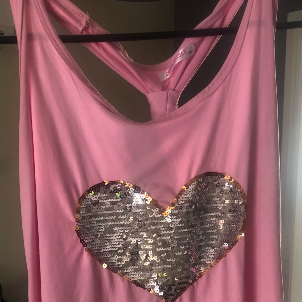 Super soft, racer back tank top with sequins
